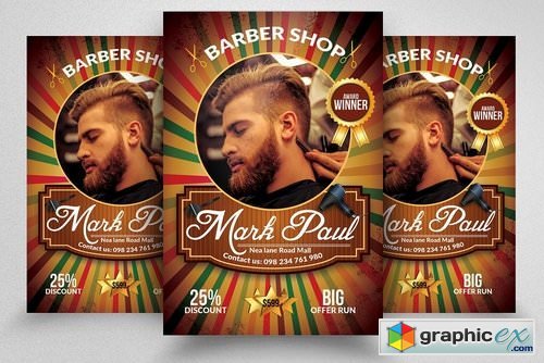 Barber Shop Promotional Flyer Temp