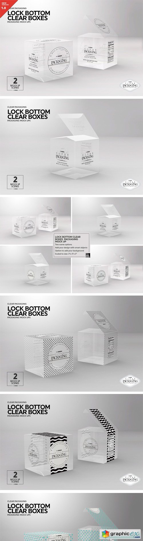 Clear Lock Bottom Boxes MockUp