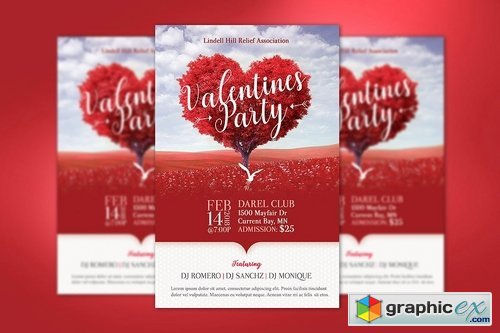 Tree Heart Valentines Party Flyer