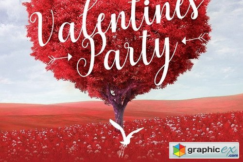 Tree Heart Valentines Party Flyer