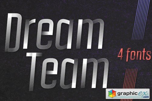 DreamTeam Font Family - 4 Fonts