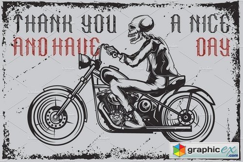 Handcrafted font Dead biker