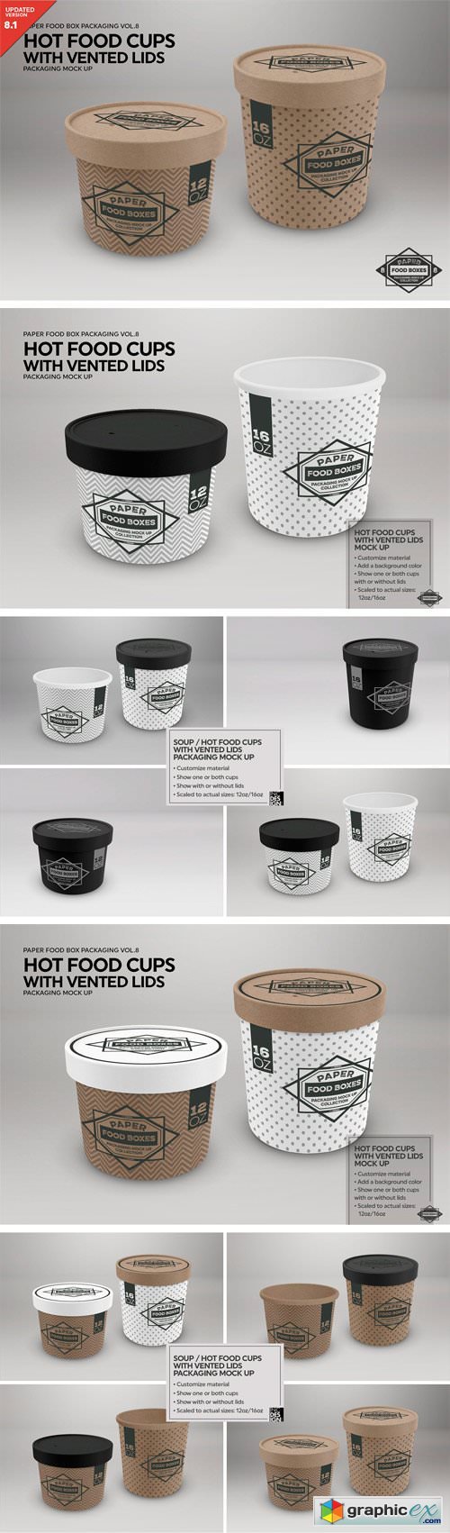 Hot Food Cups w Vented Lids MockUp