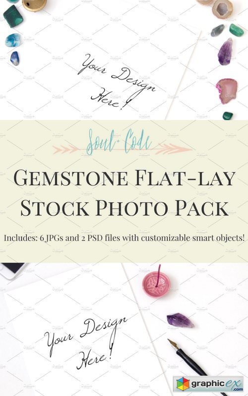 Boho Gemstone Flat-Lay Photo Pack
