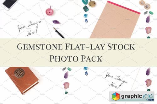 Boho Gemstone Flat-Lay Photo Pack