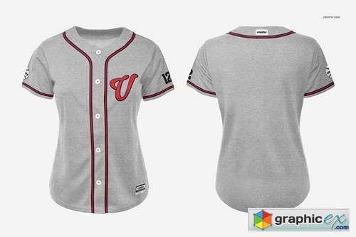 Download Women's Baseball Jersey Mockup Set » Free Download Vector Stock Image Photoshop Icon