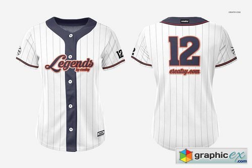 Download Women S Baseball Jersey Mockup Set Free Download Vector Stock Image Photoshop Icon