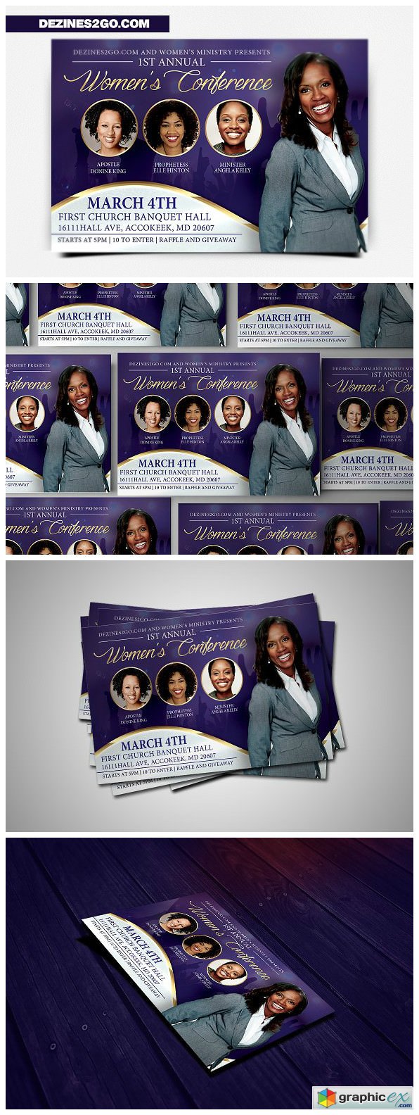 Womens Conference Flyer Template Free Download Vector Stock Image
