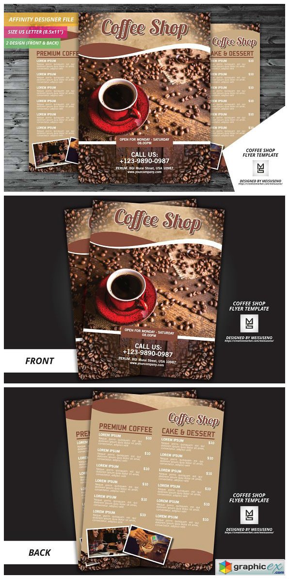 Coffee shop flyer template
