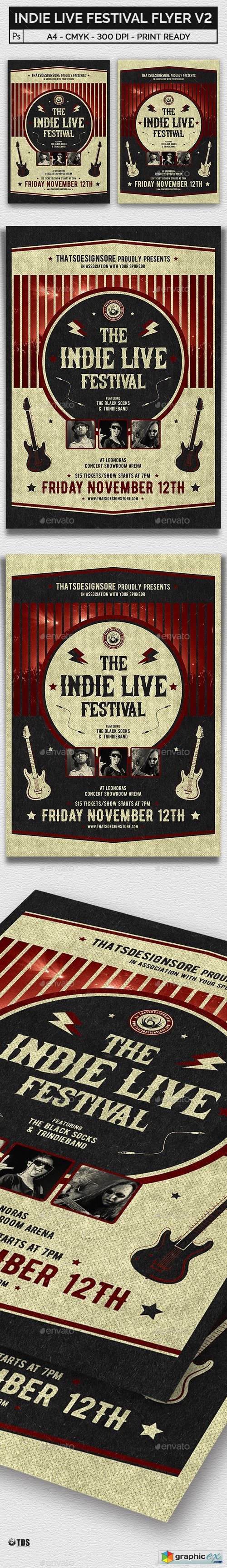 Indie Live Festival Flyer Template V2