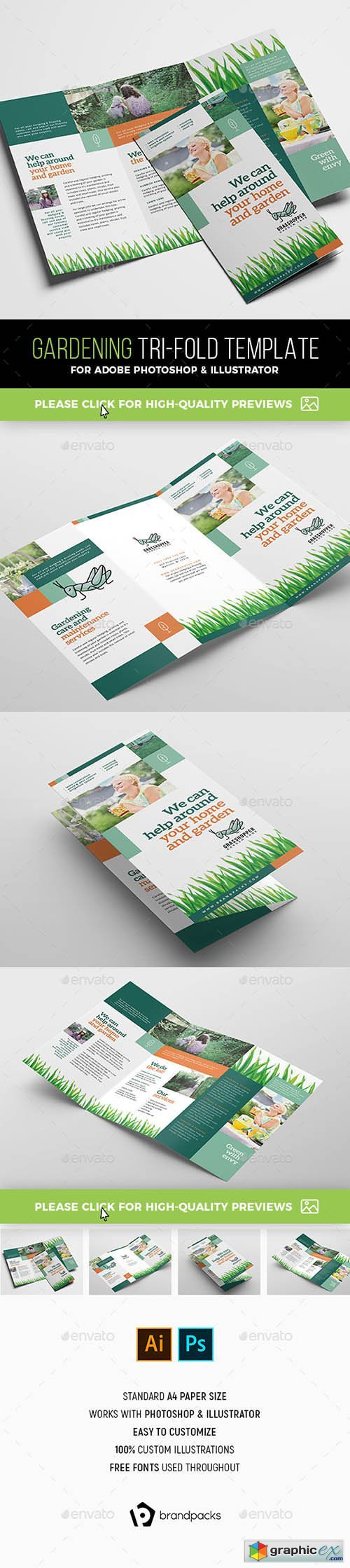 Gardening Tri-Fold Brochure Template