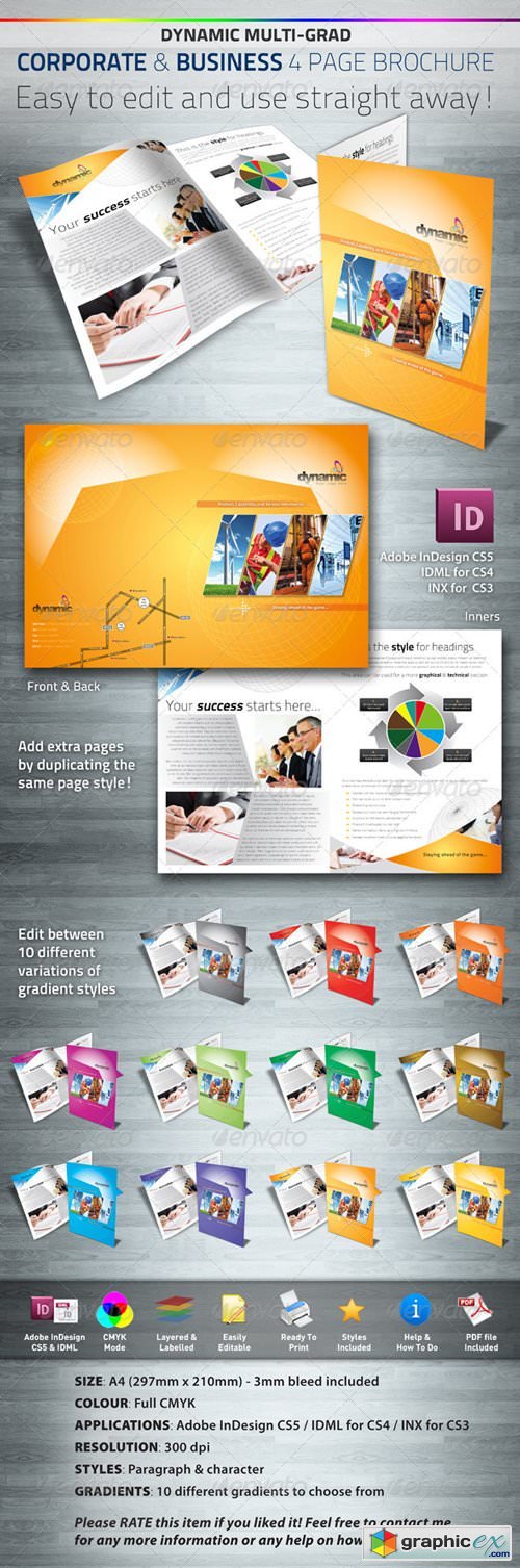 Dynamic Corporate & Business 4 Page Brochure