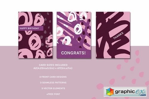 PINK COLLAGE GREETING CARDS