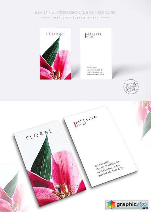 Beautiful Floral professional card