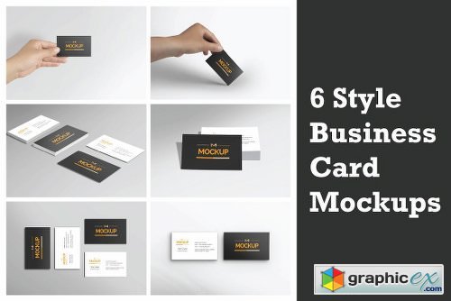 6 Style Business Card Mockups