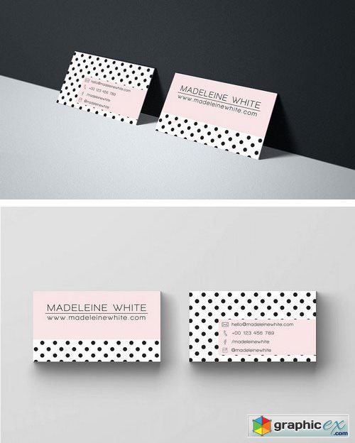 Pink Dotted Business Card
