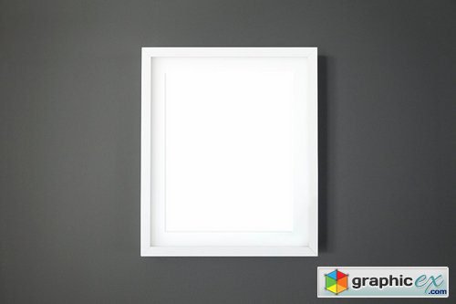 8x10 white frame on grey wall