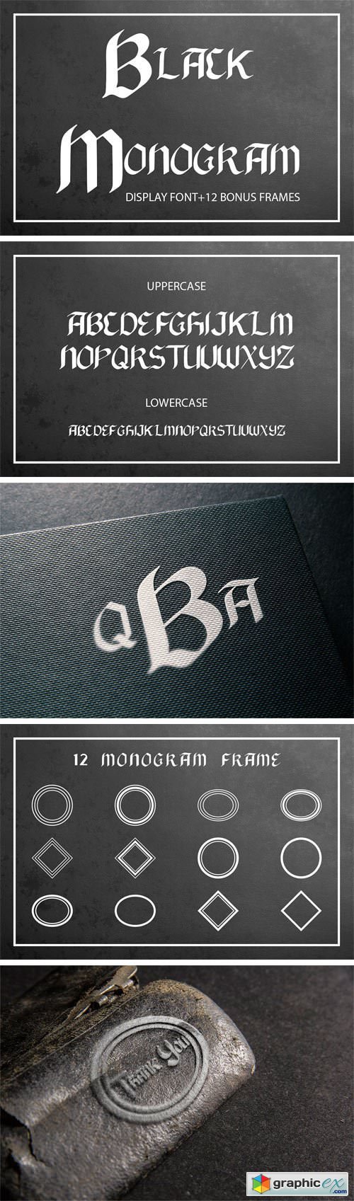Black Monogram Creator with Frames