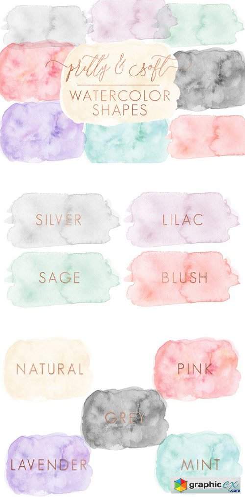 Soft Watercolor Shapes Forms