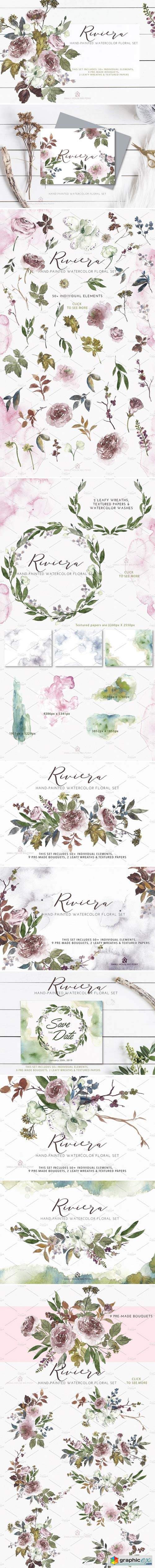 Riviera - Hand-painted Watercolor