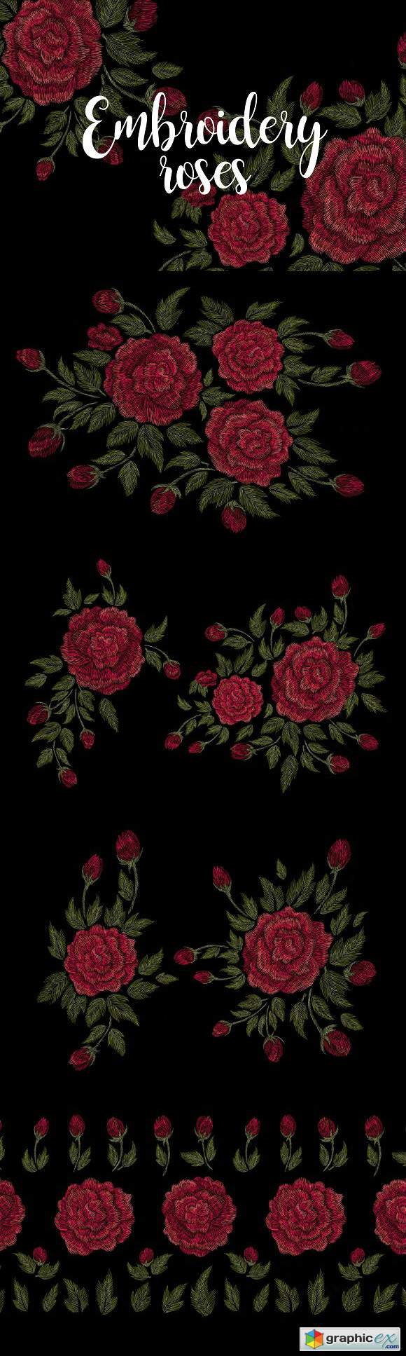 Embroidery roses