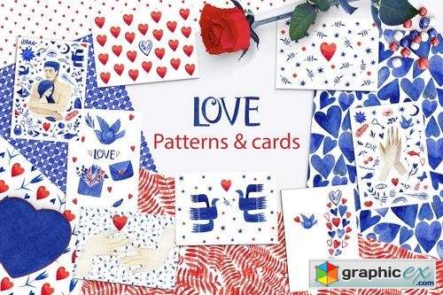 Valentine's patterns & cards. Love