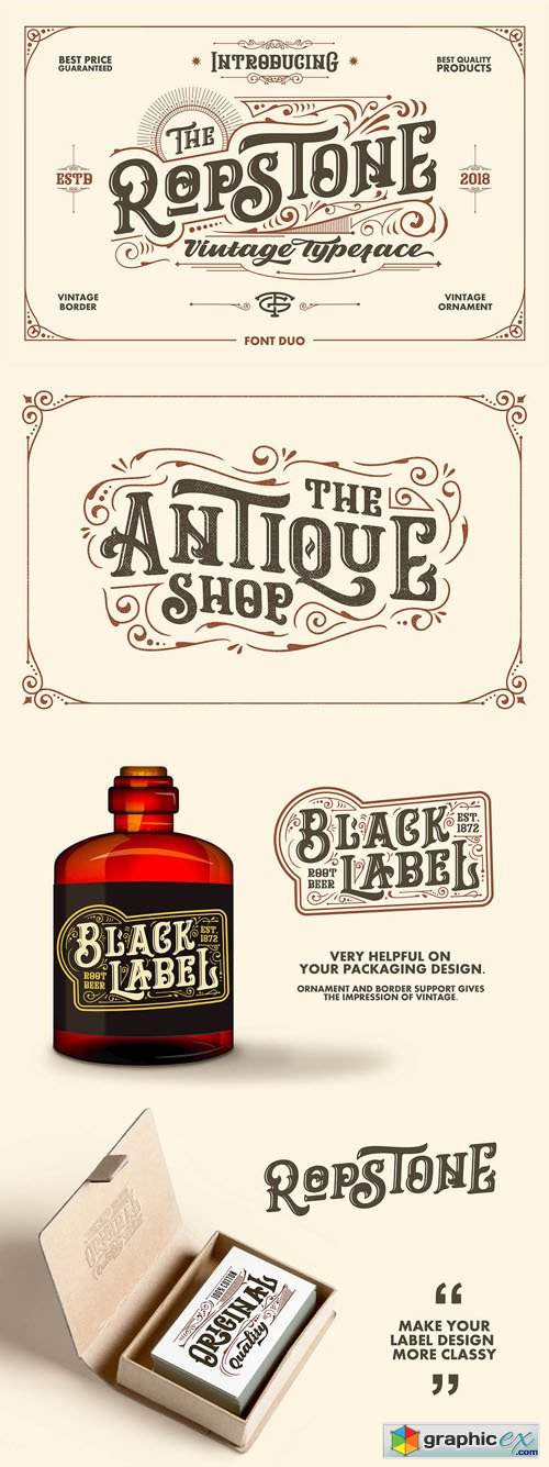 Ropstone Vintage Style & Bold Display Font