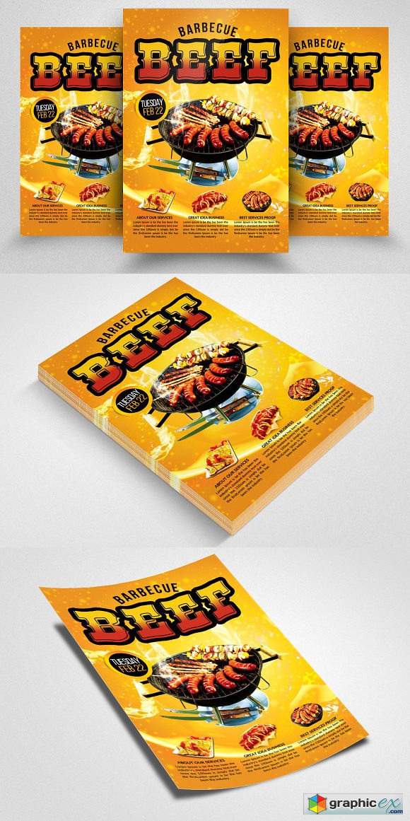 Beef Barbecue Flyers Template