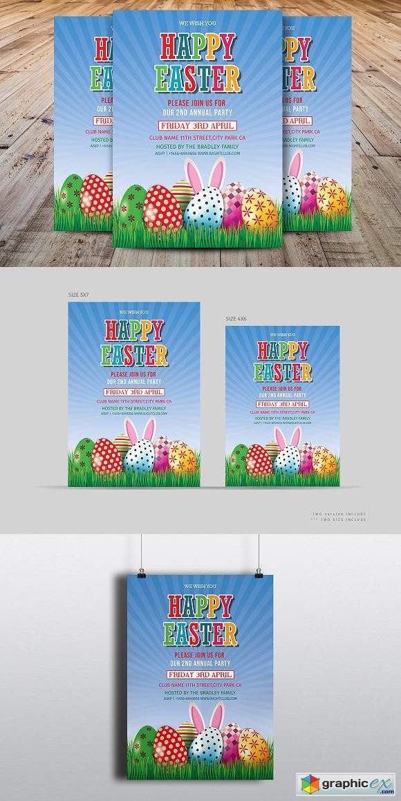 Happy Easter Party Flyer Template