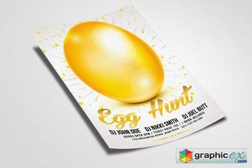 Easter Egg Psd Flyer Template