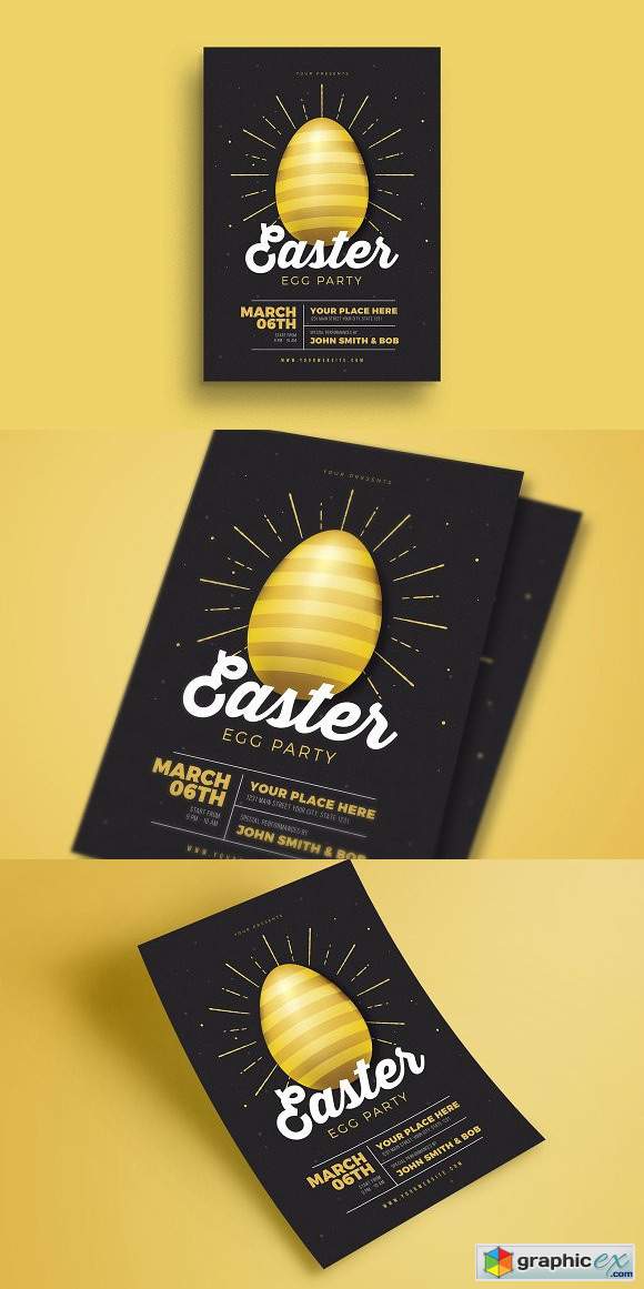 Easter Gold Party Flyer