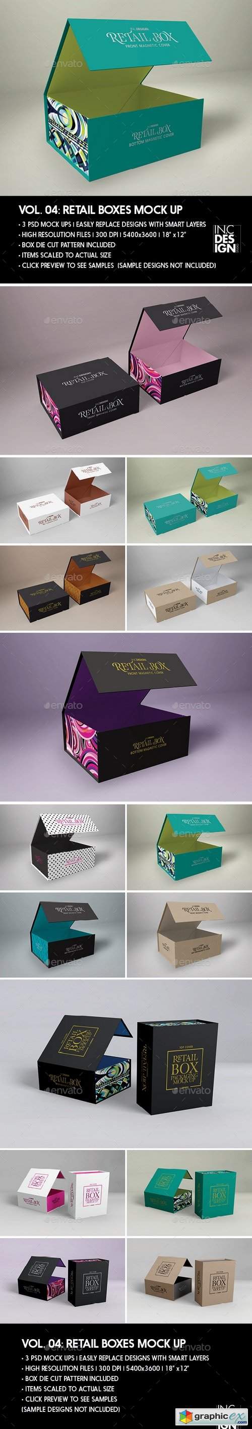 Retail Boxes Vol.4: Magnetic Box Packaging Mock Ups