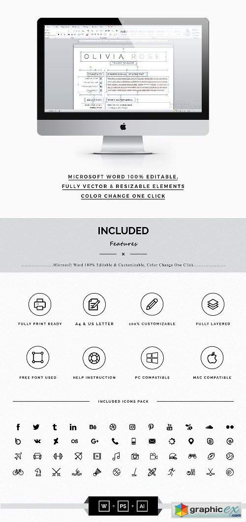3 Pages Word Resume Template