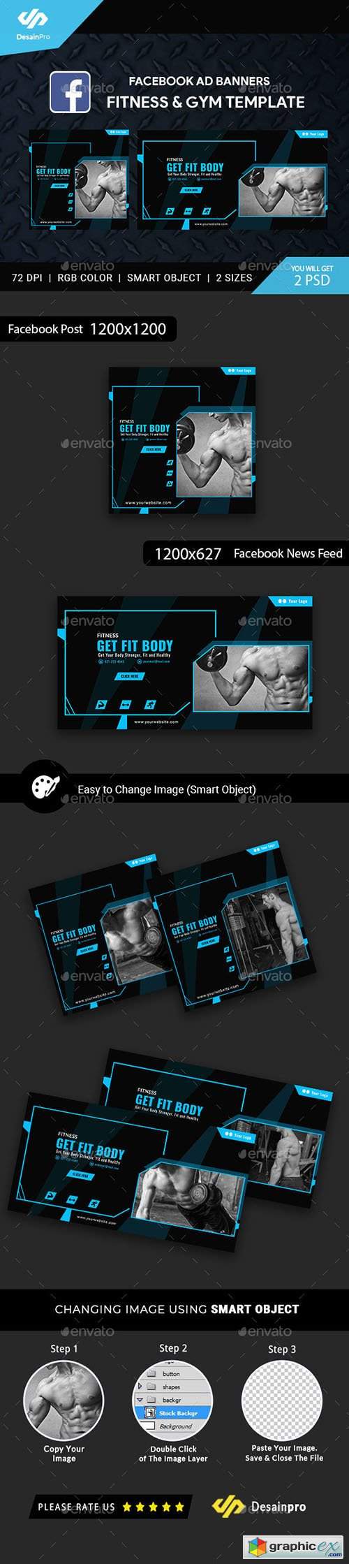 Fitness and Gym Facebook Ad Banners - AR