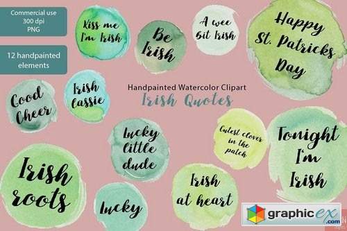 Irish Quotes Watercolor Clipart PNG