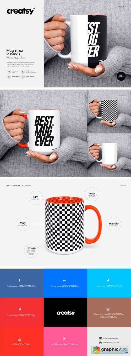 Mug Mockup 15 oz In Woman Hands