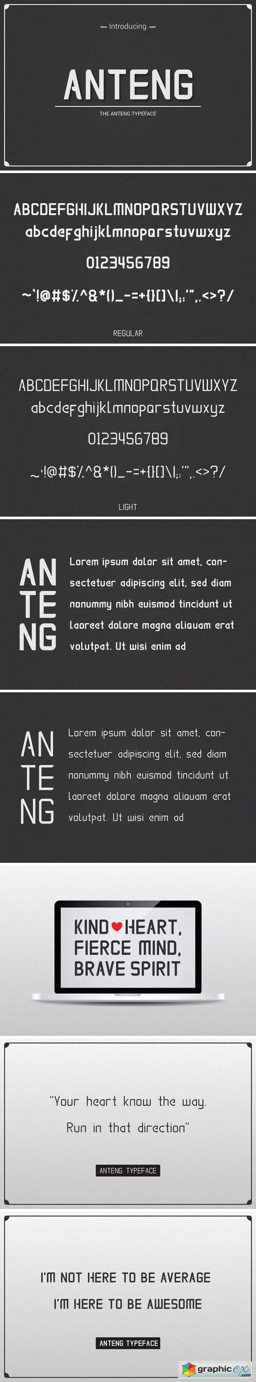 Anteng | Dual Width Font