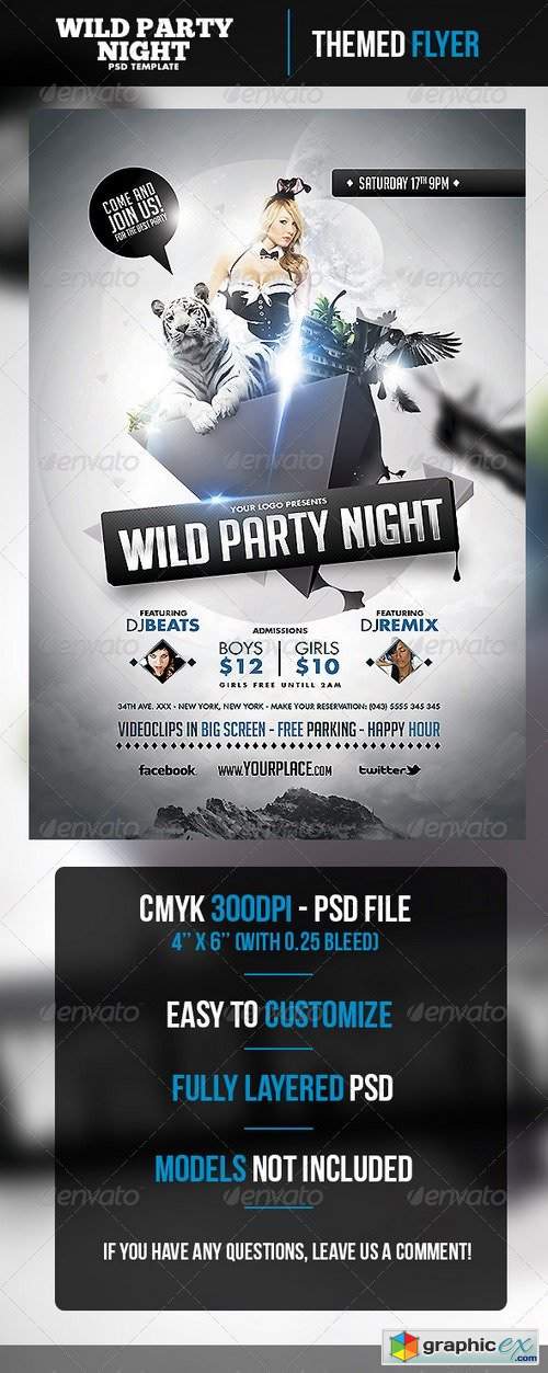 Wild Party Night Flyer Template