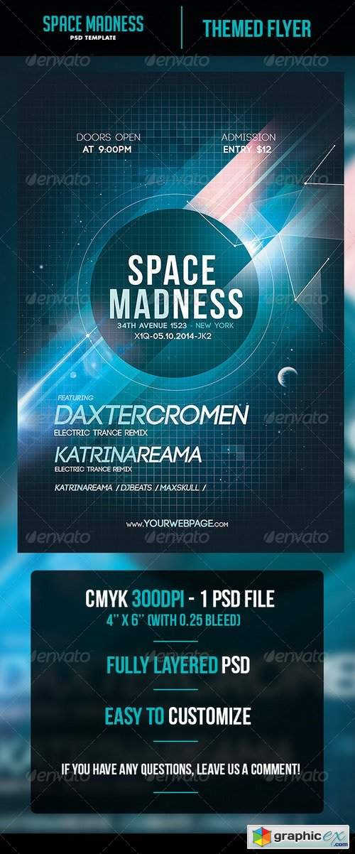 Space Madness Flyer Template