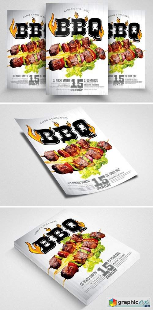 BBQ Grill Party Flyers Template