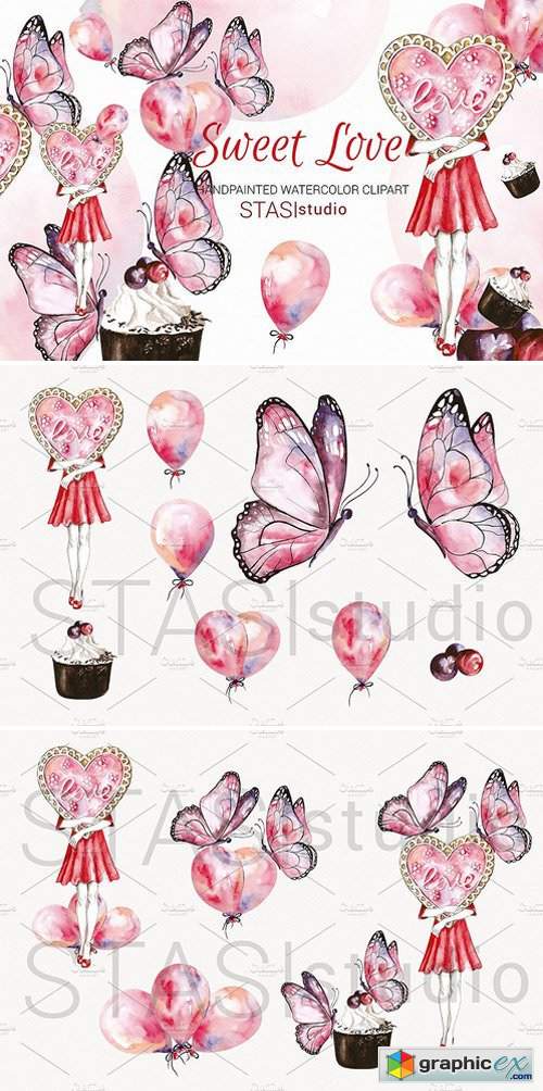 Love Clipart Pink Butterflies