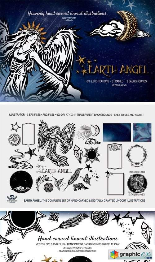 Earth Angel Linocuts