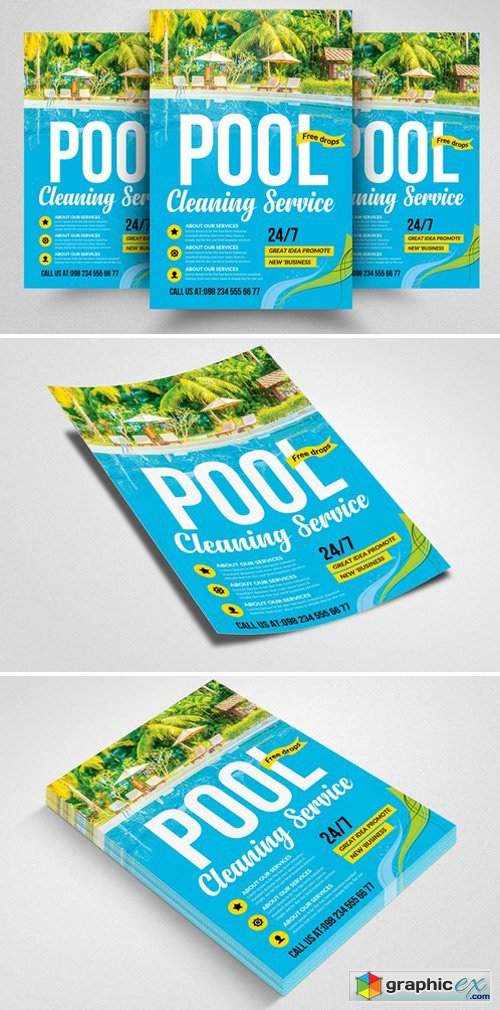Pool Cleaning Service Flyer Template