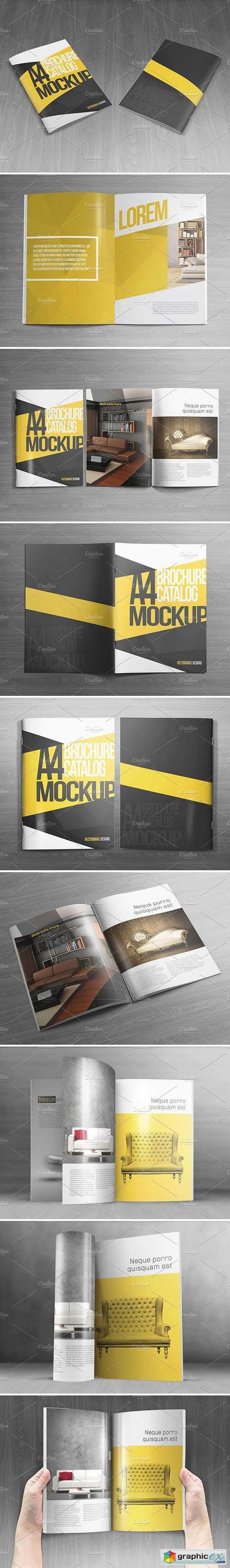 A4 Brochure Catalog Mockups