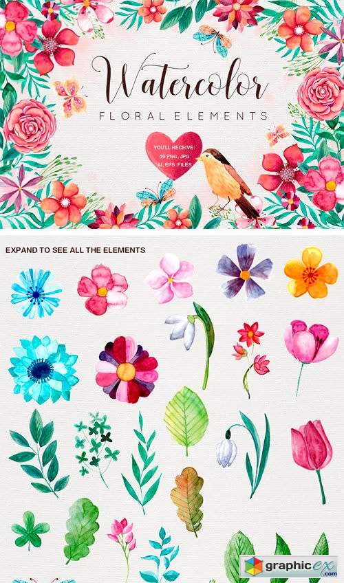 Watercolor Spring Flowers 2350684
