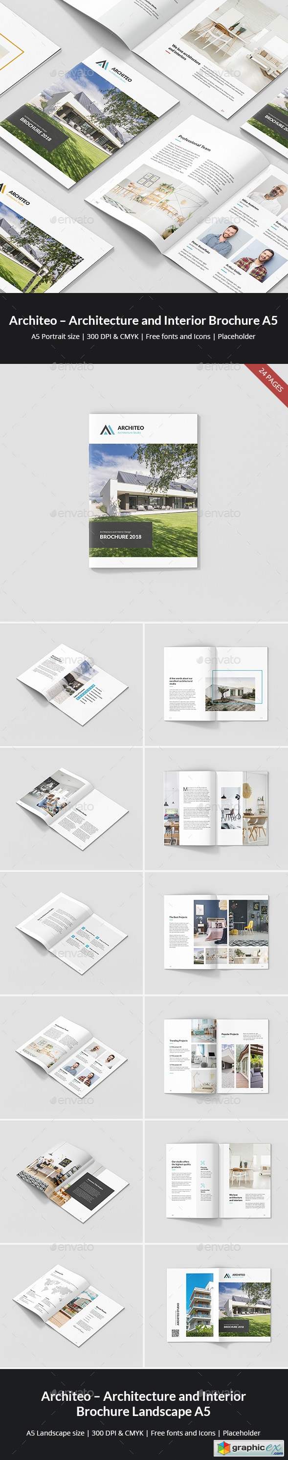 Architeo – Architecture and Interior Brochures Bundle Print Templates 3 in 1
