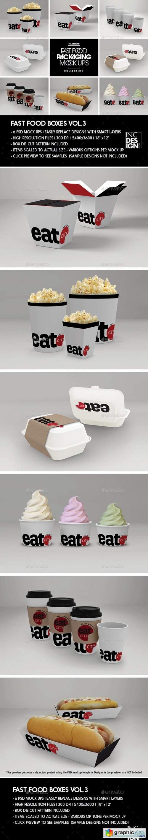 Fast Food Boxes Vol.3:Take Out Packaging Mock Ups