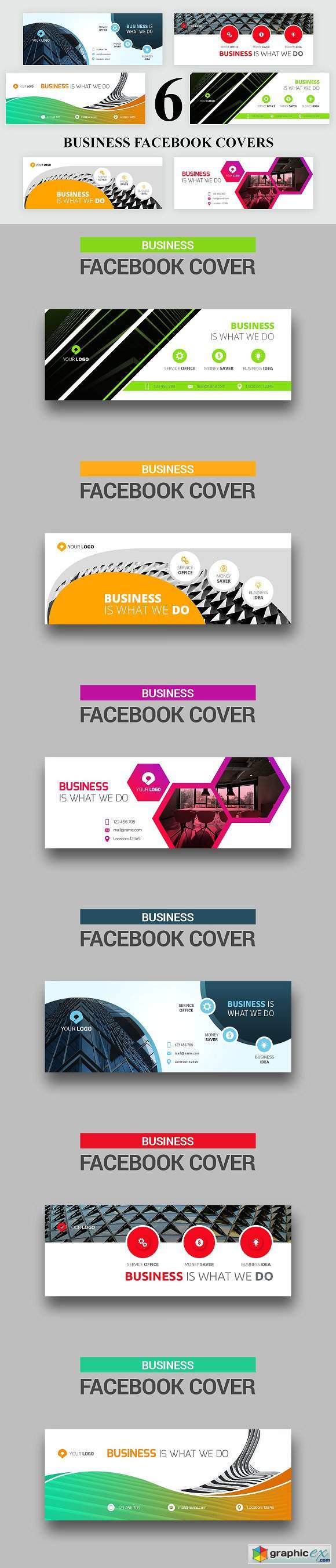 6 Business Facebook Covers - v3