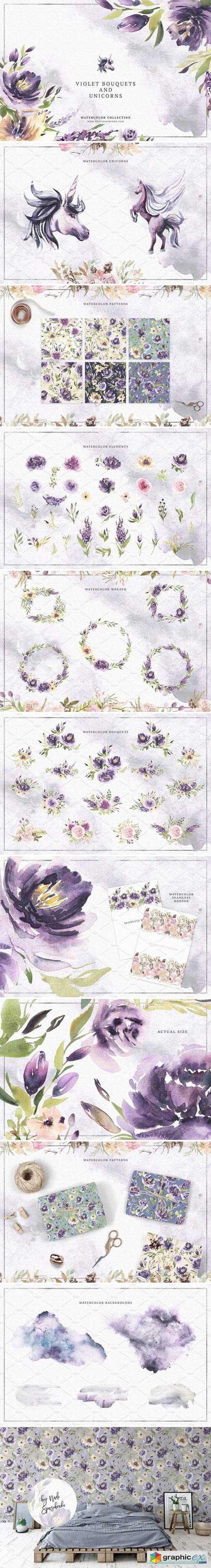 Violet Bouquets & Unicorns