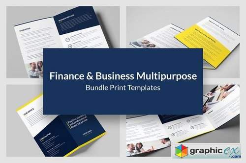Finance and Business – Brochures Bundle Print Templates 8 in 1